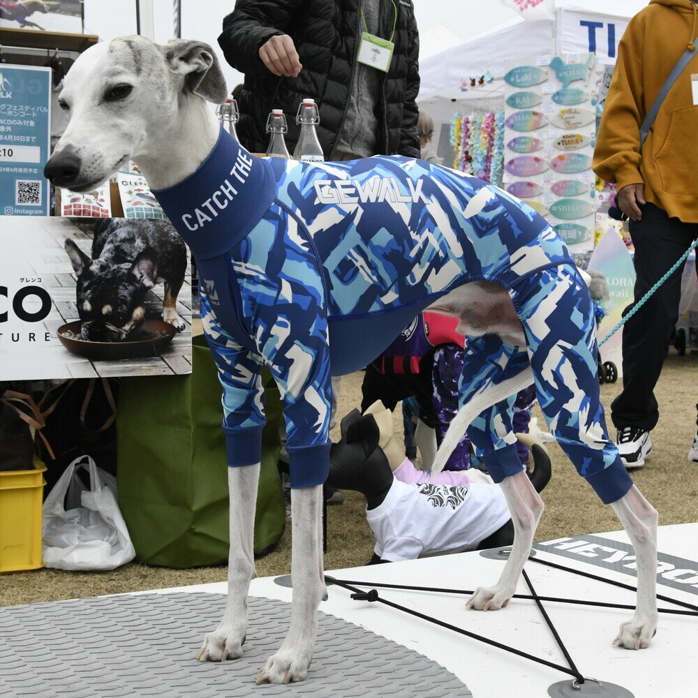 LGE531 マーブルプリント プロテクト　ストレッチ　ロンパース　ラッシュガード　犬 いぬ イヌ DOG 服 アウトドア