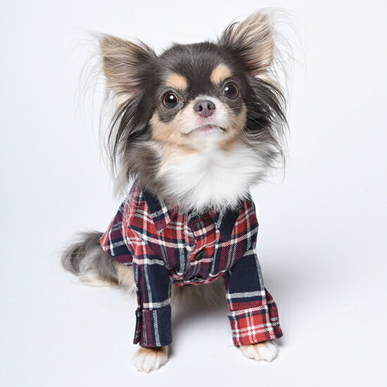 【70％OFF】【FINED 039 s ファインディーズ】ウェーブニットチェックシャツ【XXS XS】 犬 服 犬服 ドッグウェア