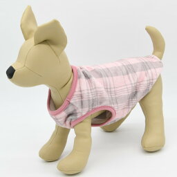 【PET'SREPUBLIC　ペッツリパブリック】チェックノースリーブ【10号】犬 服 犬服 ドッグウェア　ボア リラックス