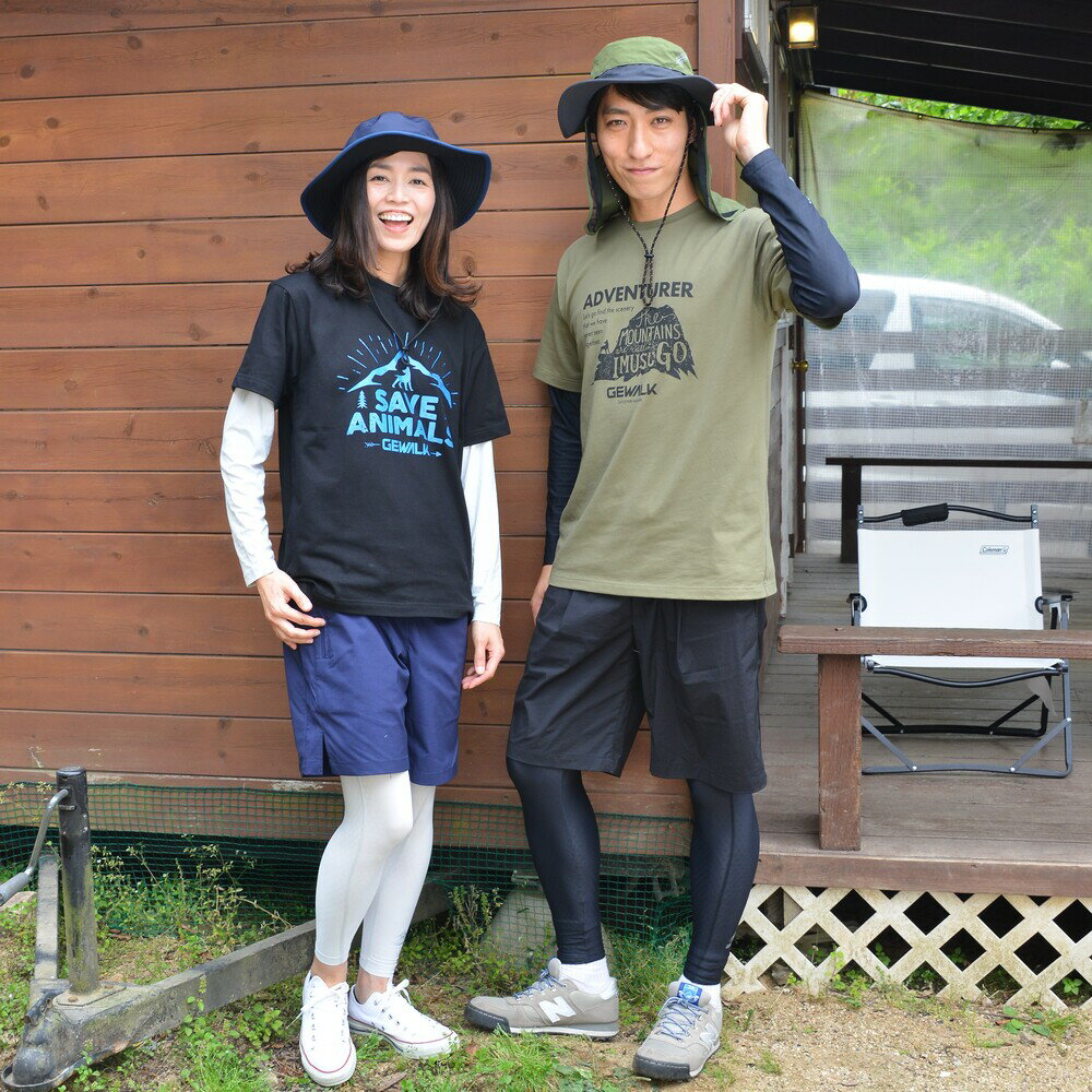 【GEWALK HUMAN WEAR ジウォーク ヒューマン ウエア】マイナス　フリージング　アンダータイツ【SS　S　M　L LL 3L】 接触冷感 UVカット ストレッチ 洗濯耐久 アウトドア