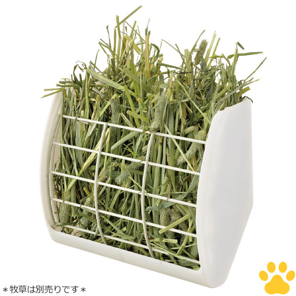 乐天商城 - GEX　取付ラクラク　たっぷり牧草フィーダースライド式　固定式　ワイド　うさぎ用　小動物用　食器　牧草入れ　牧草BOX　お皿　ケージ取付　サークル取付　シンプル　ホワイト　白　ジェックス