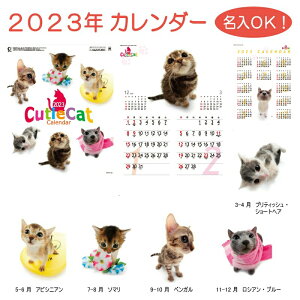 2023年 カレンダー キューティーキャット SP-61 30-90冊 名入れ オリジナル 壁掛け 挨拶 年賀 ノベルティ 記念品 イベント 粗品 販促品販売 年賀状印刷 年賀状作成ソフト セール
