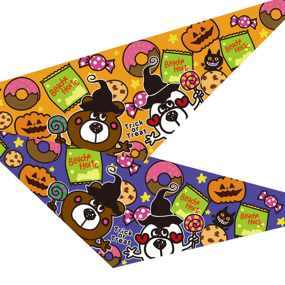 期間限定！！ハロウィンシリーズ🎃 イベントに合わせて可愛くお洒落に♪ インスタ映えにもオススメ◎ [発送予定時期] 9月以降順次　※納期は前後する場合がございます。 ※写真撮影のため、色合いが実物と若干異なる場合がございます。 ※写真は一例ですので内容はおまかせとなります。 ※季節限定商品のため数に限りがございます。 ※手作り制作のためサイズに多少の誤差が生じる場合がございます。 ※季節商材のため不良品以外の返品は不可となります。 &emsp;あらかじめご了承ください。 商品詳細 サイズ Lサイズ:約70*21cm (上記サイズ画像もご参照ください。) 内容量 10枚入 材質 綿100％、ポリエステル100% 【検索キーワード】 犬　いぬ　ドッグ　DOG　猫　ねこ　キャット CAT　 子犬　子猫　小型犬　小型猫　中型犬　大型犬　 動物　アニマル　可愛い　かわいい　おしゃれ　 オシャレ　お洒落　理容　トリマー　トリミング　グルーミング　 プロ仕様　お手入れ　ペット用品　ペットグッズ