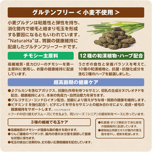 マルカン ミニマルランド ナチュラルハ グルテンフリー 12種ブレンド ラビット ハイシニア 800g 7歳以上のうさぎ用ごはん 無添加 petsmum-10053583 ペッツマム サンプル画像3