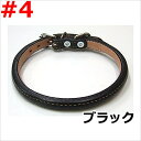 【メール便】岡野製作所 ロール丸首輪 #4 中型犬用 ブラック/レッド 送料無料(4)