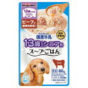 ドギーマンハヤシ 13歳から用 わんちゃんの国産牛乳スープごはん ビーフと緑黄色野菜入り 80g 総合栄養食(4)