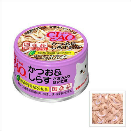 Rakuten - いなば チャオ CIAOホワイティ かつお＆しらす ほたて味 85g