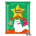 スーパーキャット SUPER STARS CAT LITTER 竹 6L 猫砂 燃やせる トイレに流せる