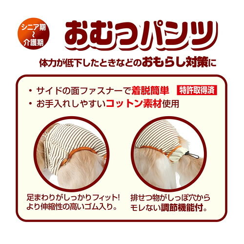 ペッツマムのペティオ zuttone ずっとね 老犬介護用 おむつパンツK Lサイズ 中型犬｜アングル3