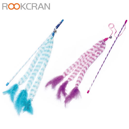 ルークラン ループ ロッディーズ トリプルフェザー ブルー/パープル 猫用おもちゃ 猫じゃらし