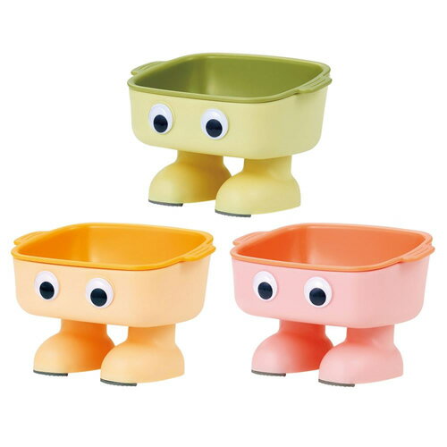 マルカン キョロっとボウル イエロー/グリーン/ピンク 犬猫用 食器 足付き 食洗機使用可 電子レンジ使用可