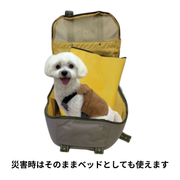 【アウトレット】【防災セット】小型犬・猫用 2WAYキャリーリュック＋ナップサック＋ブランケットの3点セット ～5Kgまで ペット 犬 猫 超小型犬 災害 避難 同行避難 お出かけ アウトドア 旅行 キャリーバッグ ベッド 毛布 防災グッズ petstown-10011528 みんな笑顔 サンプル画像3