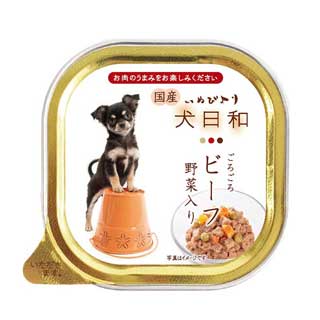 乐天商城 - 【わんわん】犬日和トレイ ビーフ 野菜入り 100g