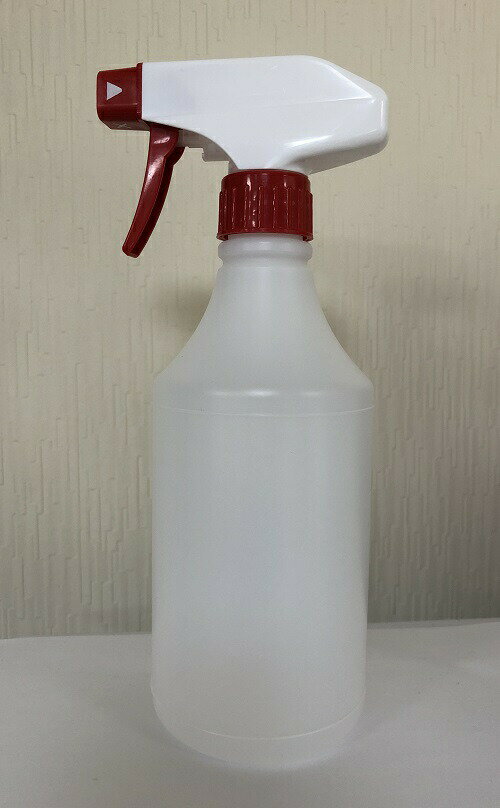 残りわずか スプレーボトル(赤) 500ml (オールプラスチック/金属不使用トリガー) 次亜塩素酸水 アルコールなど　霧吹き　500ml 500mL　詰め替え 送料無料