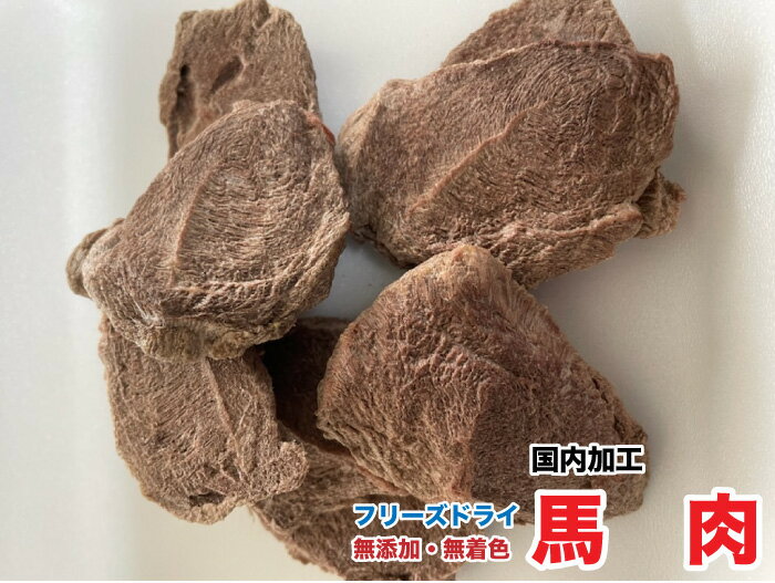 犬 猫　おやつ　無添加 フリーズドライ　馬肉【100g】【国内加工】　手でちぎれる...