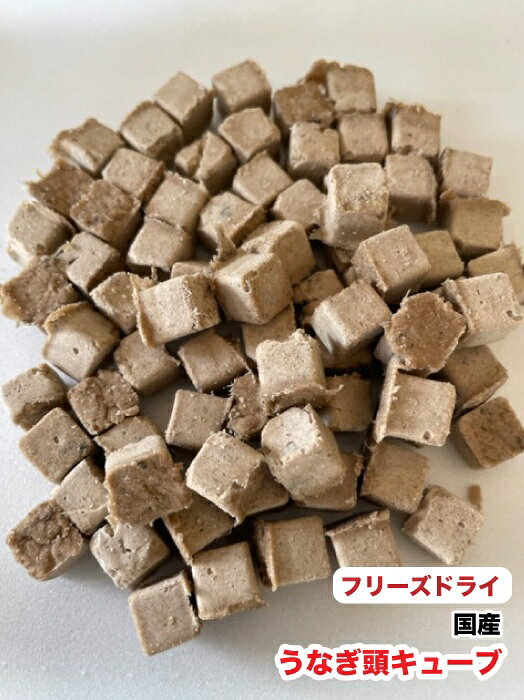 犬用 【50g】手作りおやつ　フリーズドライ　国産　うなぎ頭キューブ　ひと口　うなぎ頭　ウナギ　メー..