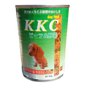 【賞味期限：2017年5月14日】【PET】KKC　犬用ビーフ＆野菜缶　375g【N】