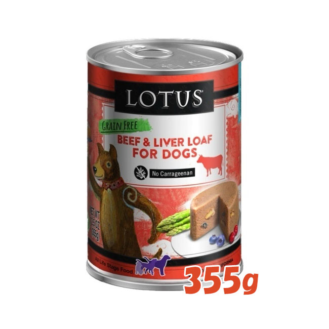 乐天商城 - ロータス　ドッグビーフローフ　355g【ペットフード.ウェットフード,缶詰,ペット用品,犬用品】