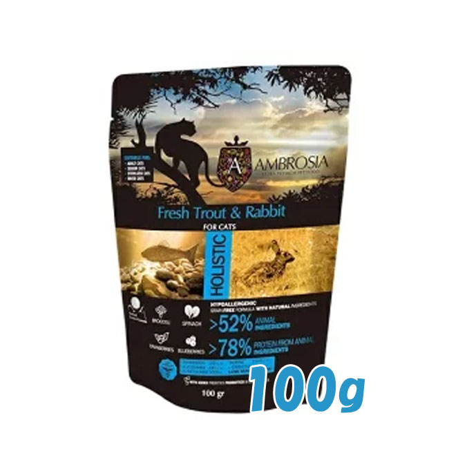 乐天商城 - AMBROSIA（アンブロシア） トラウト＆ラビット　100g【キャットフード/ペットフード/ドライフード/ 猫用品】