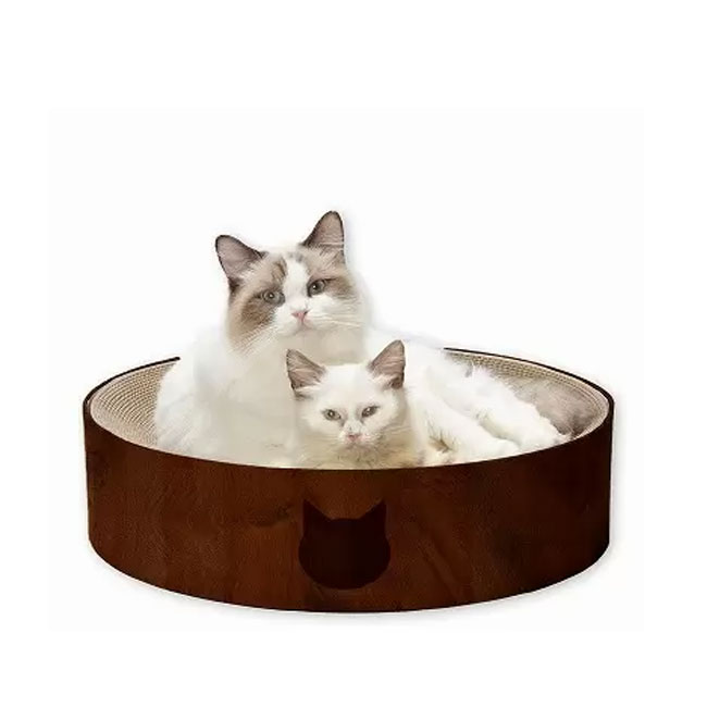 Rakuten - 猫壱　バリバリボウルXL　ダークブラウン【ペット用品/猫用品/爪とぎ/つめとぎ/ベッド】