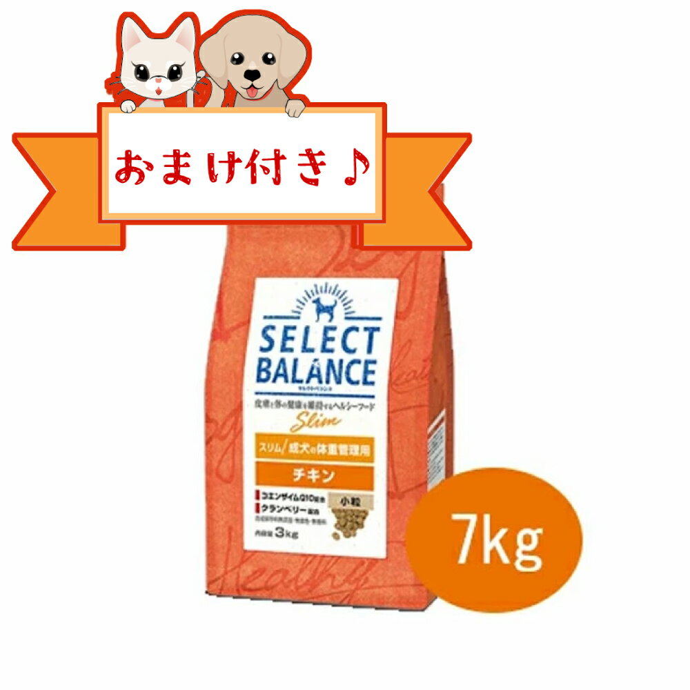 Rakuten - 【おまけ付】セレクトバランス　アダルト　スリムチキン　小粒 7kg　成犬の体重管理用　避妊・去勢手術後の太りやすい体質の成犬用　低脂肪 ドッグフード プレミアムフード 小型犬用 中型犬用 ダイエット 無添加 セレクトバランススリム 正規品
