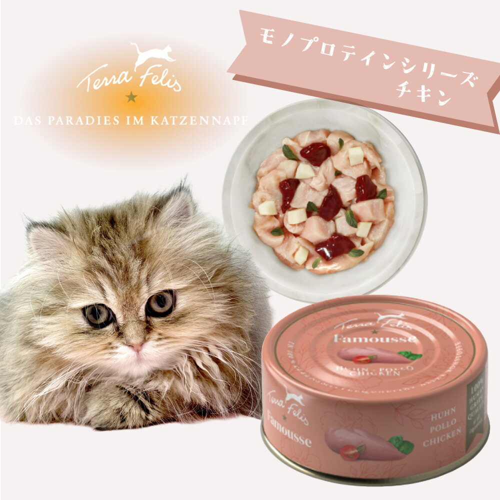 乐天商城 - ★マラソン限定クーポン配布中★テラフェリス　モノプロテインシリーズ　ファムース　チキン　80g　キャットフード ウエットフード 成猫 アダルト ヒューマングレード 正規品