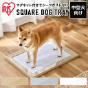 【ポイント10倍★4/30 正午まで】トイレトレー スタイリッシュ 犬 ワイド 犬 トイレトレー シーツがズレない 中型犬 ペットトイレ おしゃれ 幅47 奥行61 スクエアドッグトレー SQDT-616W ペット イヌ トイレ トレー アイリスオーヤマ