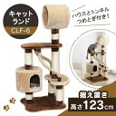 【ポイント10倍★16日9:59迄】キャットタワー 据え置き コンパクト 省スペース トンネル付き ハウス付き 幅67×奥行50×高さ123cm CLF-6 猫...