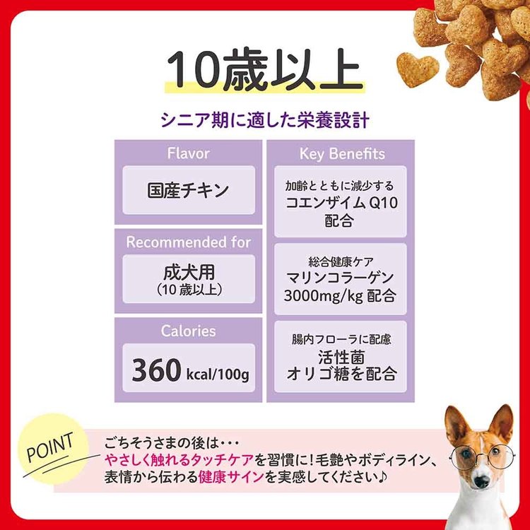 ドッグフード 10歳以上 660g 犬 ドッグフード 10歳 小粒 小分け シニア 総合栄養食 ドライ 日本ペットフード ビューティープロ petworldone-10144620 快適ペットライフ サンプル画像3