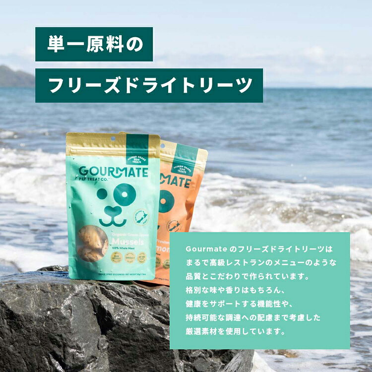 GOURMATE グルメイト フリーズドライトリーツ オーガニック緑イ貝 50g フリーズドライ 犬用トリーツ 猫用トリーツ 犬猫兼用 ヒューマングレード トッピング ナチュラル パピー シニア グルメイト petworldone-10145052 快適ペットライフ サンプル画像3