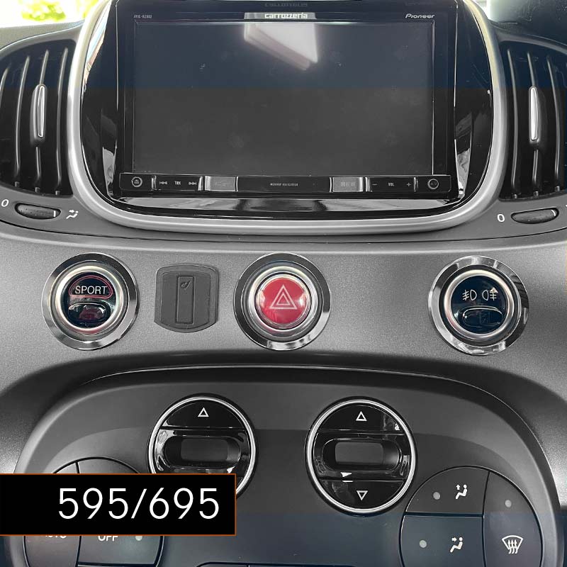 ABARTH F595 F695 ハザードリングセット クローム 3pcs アバルト SPORT ランプ アクセサリー インテリア 内装 カスタム