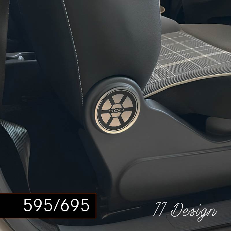 ABARTH F595 F695 シートサイドサークル 2pcs 柄が選べる アバルト アクセサリー インテリア 内装 カスタム エンブレム