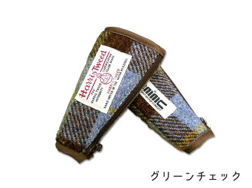 シートベルトホルダー ハリスツイード グリーンチェック 2pcs おしゃれ 秋冬物 車内用 カーアクセサリー Harris Tweed DMMC