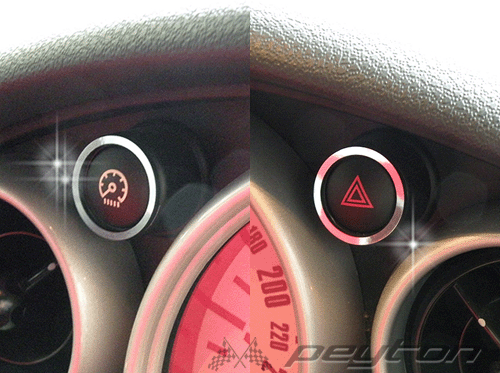 ミニ MINI R50 R53 ハザードリング 2pcs ミニクーパー 内装 パーツ リング アクセサリー カー用品 bmw MDH