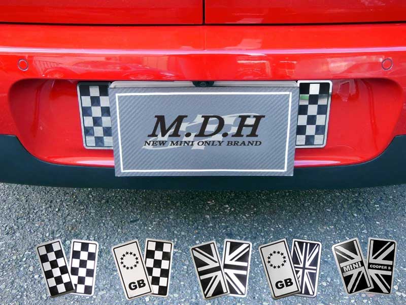 ミニ MINI F54 R50 R53 R55 バックナンバーガーニッシュ 2pcs 選べるデザイン ユニオン チェッカー 外装 パーツ bmw ミニクーパー アクセサリー