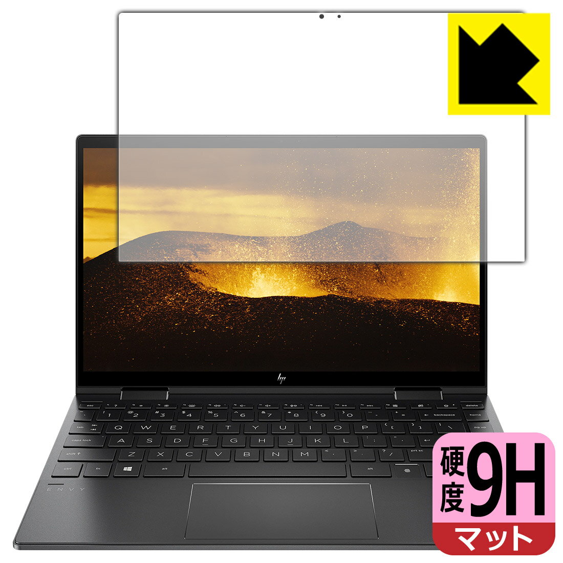 ●対応機種 : HP ENVY x360 13-ay0000シリーズ / 13-ay1000シリーズ●内容量 : 1枚●柔軟性があり、ガラスフィルムのように衝撃を受けても割れない『9H高硬度【反射低減】保護フィルム』 ●安心の国産素材を使用。日本国内の自社工場で製造し出荷しています。【ポスト投函送料無料】商品は【ポスト投函発送 (追跡可能メール便)】で発送します。お急ぎ、配達日時を指定されたい方は以下のクーポンを同時購入ください。【お急ぎ便クーポン】　プラス110円(税込)で速達扱いでの発送。お届けはポストへの投函となります。【配達日時指定クーポン】　プラス550円(税込)で配達日時を指定し、宅配便で発送させていただきます。【お急ぎ便クーポン】はこちらをクリック【配達日時指定クーポン】はこちらをクリック 　 表面硬度はガラスフィルムと同等の9Hですが、しなやかな柔軟性がある「超ハードコートPETフィルム」なので衝撃を受けても割れません。厚みも一般的なガラスフィルムより薄い約0.2mmでタッチ操作の感度も良好です。(※1) 表面に微細な凹凸を作ることにより、外光を乱反射させギラツキを抑える「アンチグレア加工」がされております。 屋外での太陽光の映り込み、屋内でも蛍光灯などの映り込みが気になるシーンが多い方におすすめです。 また、指紋がついた場合でも目立ちにくいという特長があります。 反射防止のアンチグレア加工で指紋が目立ちにくい上、表面はフッ素コーティングがされており、皮脂や汚れがつきにくく、また、落ちやすくなっています。指滑りはさらさらな使用感です。 油性マジックのインクもはじきますので簡単に拭き取れます。 接着面は気泡の入りにくい特殊な自己吸着タイプです。素材に柔軟性があり、貼り付け作業も簡単にできます。また、はがすときにガラス製フィルムのように割れてしまうことはありません。 貼り直しが何度でもできるので、正しい位置へ貼り付けられるまでやり直すことができます。 最高級グレードの国産素材を日本国内の弊社工場で加工している完全な Made in Japan です。安心の品質をお届けします。 ※1「表面硬度 9H」の表示は素材として使用しているフィルムの性能です。機器に貼り付けた状態の測定結果ではありません。 使用上の注意 ●本製品は機器の画面をキズなどから保護するフィルムです。他の目的にはご使用にならないでください。 ●本製品は液晶保護および機器本体を完全に保護することを保証するものではありません。機器の破損、損傷、故障、その他損害につきましては一切の責任を負いかねます。 ●製品の性質上、画面操作の反応が変化したり、表示等が変化して見える場合がございます。 ●貼り付け作業時の失敗(位置ズレ、汚れ、ゆがみ、折れ、気泡など)および取り外し作業時の破損、損傷などについては、一切の責任を負いかねます。 ●水に濡れた状態でのご使用は吸着力の低下などにより、保護フィルムがはがれてしまう場合がございます。防水対応の機器でご使用の場合はご注意ください。 ●アルコール類やその他薬剤を本製品に付着させないでください。表面のコーティングや吸着面が変質するおそれがあります。 ●品質向上のため、仕様などを予告なく変更する場合がございますので、予めご了承ください。