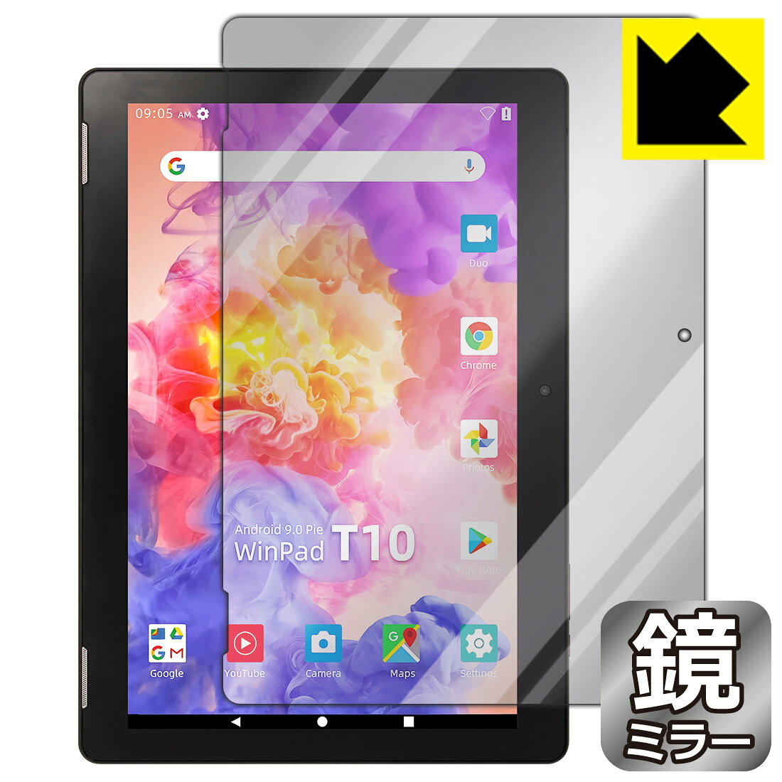 ●対応機種 : WINNOVO T10●内容量 : 1枚●画面が鏡になり、機器の画面でさりげなく身だしなみチェック！のぞき見防止にも！●安心の国産素材を使用。日本国内の自社工場で製造し出荷しています。【ポスト投函送料無料】商品は【ポスト投函発送 (追跡可能メール便)】で発送します。お急ぎ、配達日時を指定されたい方は以下のクーポンを同時購入ください。【お急ぎ便クーポン】　プラス110円(税込)で速達扱いでの発送。お届けはポストへの投函となります。【配達日時指定クーポン】　プラス550円(税込)で配達日時を指定し、宅配便で発送させていただきます。【お急ぎ便クーポン】はこちらをクリック【配達日時指定クーポン】はこちらをクリック 　 画面が消えると鏡に早変わり！さりげない身だしなみのチェックなどに活用できます。透明フィルムより映り込みがありますので、その分、のぞき見防止の効果もあります。 ※構造（ハーフミラー）の都合上、貼り付ける面が暗い色の場合にだけ鏡のように見えます。そのため、白色など明るい色の機器に貼り付けたときには、明るい色の部分が鏡に見えません。この製品は黒い色の機器でのご利用をおすすめします。 ※仕様上、一般的な保護シートより光線透過率が下がります(約50%)。ご了承ください。 ハードコート加工がされており、キズや擦れに強くなっています。簡単にキズがつかず長くご利用いただけます。 指紋や汚れのつきにくい防汚コーティングがされています。 接着面は気泡の入りにくい特殊な自己吸着タイプです。素材に柔軟性があり、貼り付け作業も簡単にできます。また、はがすときにガラス製フィルムのように割れてしまうことはありません。 貼り直しが何度でもできるので、正しい位置へ貼り付けられるまでやり直すことができます。 最高級グレードの国産素材を日本国内の弊社工場で加工している完全な Made in Japan です。安心の品質をお届けします。 使用上の注意 ●本製品は機器の画面をキズなどから保護するフィルムです。他の目的にはご使用にならないでください。 ●本製品は液晶保護および機器本体を完全に保護することを保証するものではありません。機器の破損、損傷、故障、その他損害につきましては一切の責任を負いかねます。 ●製品の性質上、画面操作の反応が変化したり、表示等が変化して見える場合がございます。 ●貼り付け作業時の失敗(位置ズレ、汚れ、ゆがみ、折れ、気泡など)および取り外し作業時の破損、損傷などについては、一切の責任を負いかねます。 ●水に濡れた状態でのご使用は吸着力の低下などにより、保護フィルムがはがれてしまう場合がございます。防水対応の機器でご使用の場合はご注意ください。 ●アルコール類やその他薬剤を本製品に付着させないでください。表面のコーティングや吸着面が変質するおそれがあります。 ●品質向上のため、仕様などを予告なく変更する場合がございますので、予めご了承ください。