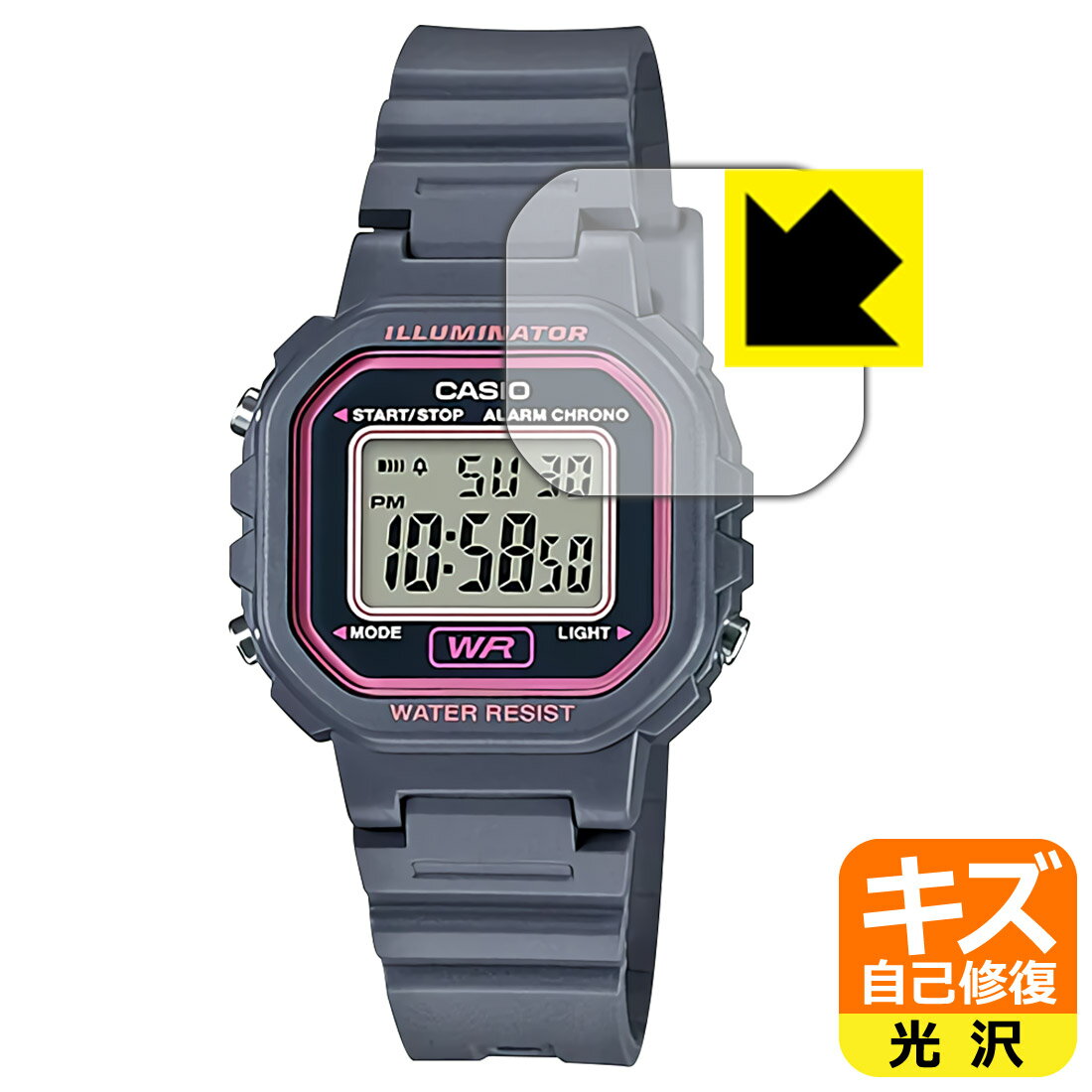 ●対応機種 : CASIO LA-20WHシリーズ 用の保護フィルムです。時計本体ではありません。●内容量 : 1枚●特殊なキズ自己修復層が細かなキズを修復！キズがついても時間が経つと自然に直ります。●安心の国産素材を使用。日本国内の自社工場で製造し出荷しています。【ポスト投函送料無料】商品は【ポスト投函発送 (追跡可能メール便)】で発送します。お急ぎ、配達日時を指定されたい方は以下のクーポンを同時購入ください。【お急ぎ便クーポン】　プラス110円(税込)で速達扱いでの発送。お届けはポストへの投函となります。【配達日時指定クーポン】　プラス550円(税込)で配達日時を指定し、宅配便で発送させていただきます。【お急ぎ便クーポン】はこちらをクリック【配達日時指定クーポン】はこちらをクリック 　 表面についた細かいスリ傷が自然に消える特殊な加工がされたフィルムです。キズがついても瞬間的に消えます。 機器を鞄に入れることが多い方や、ツメなどのキズが気になる方へおすすめです。 ※自己修復層を超えたキズは直りません。 貼っていることを意識させないほどの高い透明度に、高級感あふれる光沢・クリアな仕上げとなります。 動画視聴や画像編集など、機器本来の発色を重視したい方におすすめです。 接着面は気泡の入りにくい特殊な自己吸着タイプです。素材に柔軟性があり、貼り付け作業も簡単にできます。また、はがすときにガラス製フィルムのように割れてしまうことはありません。 貼り直しが何度でもできるので、正しい位置へ貼り付けられるまでやり直すことができます。 最高級グレードの国産素材を日本国内の弊社工場で加工している完全な Made in Japan です。安心の品質をお届けします。 使用上の注意 ●本製品は機器の画面をキズなどから保護するフィルムです。他の目的にはご使用にならないでください。 ●本製品は液晶保護および機器本体を完全に保護することを保証するものではありません。機器の破損、損傷、故障、その他損害につきましては一切の責任を負いかねます。 ●製品の性質上、画面操作の反応が変化したり、表示等が変化して見える場合がございます。 ●貼り付け作業時の失敗(位置ズレ、汚れ、ゆがみ、折れ、気泡など)および取り外し作業時の破損、損傷などについては、一切の責任を負いかねます。 ●水に濡れた状態でのご使用は吸着力の低下などにより、保護フィルムがはがれてしまう場合がございます。防水対応の機器でご使用の場合はご注意ください。 ●アルコール類やその他薬剤を本製品に付着させないでください。表面のコーティングや吸着面が変質するおそれがあります。 ●品質向上のため、仕様などを予告なく変更する場合がございますので、予めご了承ください。