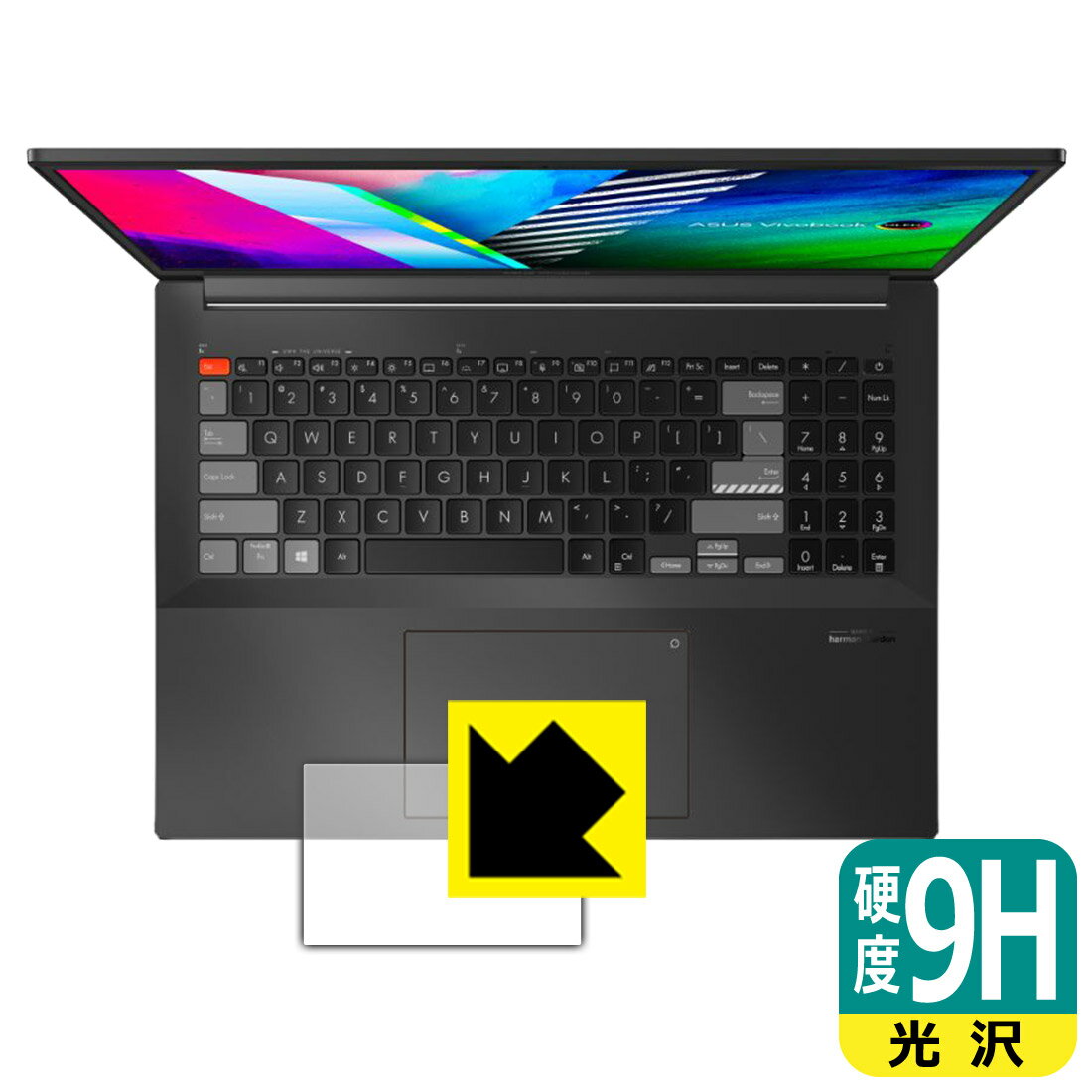 9H高硬度【光沢】保護フィルム ASUS Vivobook Pro 16X OLED (M7600/N7600) タッチパッド用 日本製 自社製造直販