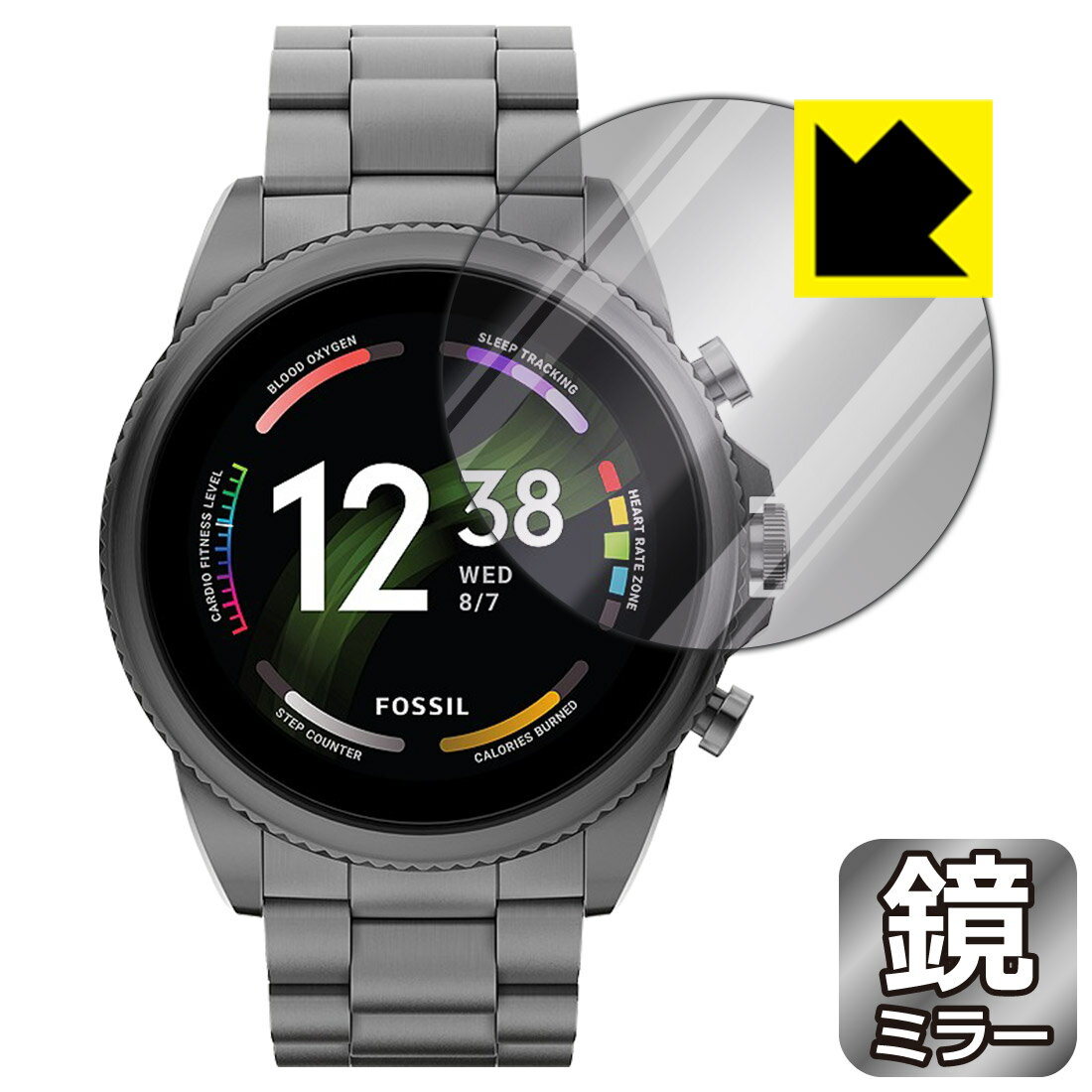 PDA工房 FOSSIL ジェネレーション6 スマートウォッチ [ケースサイズ 44mm用]対応 Mirror Shield 保護 フィルム ミラー 光沢 日本製 自社製造直販