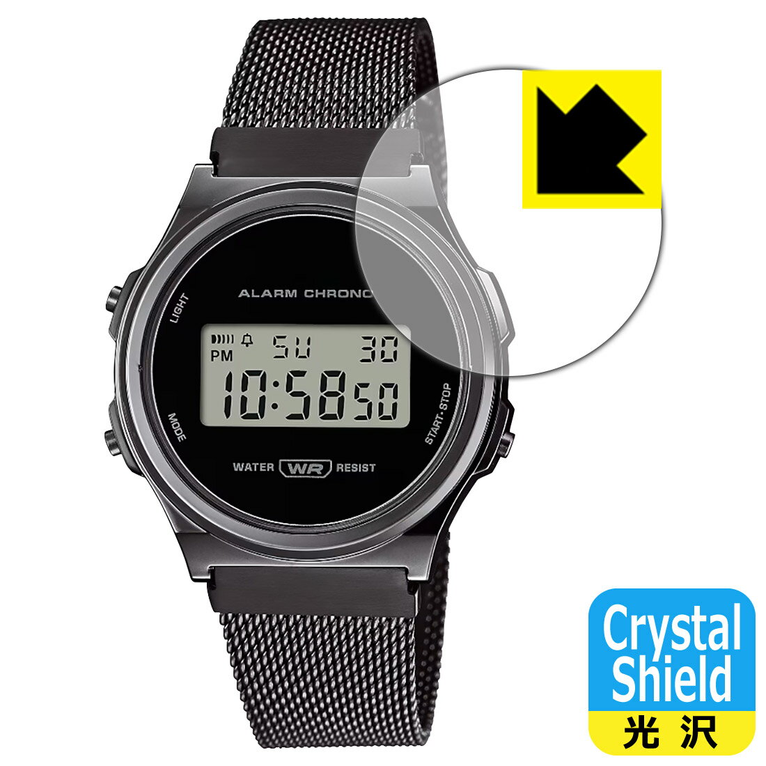 PDA工房 CASIO A171WEMB-1A 対応 Crystal Shield 保護 フィルム 光沢 日本製 日本製 自社製造直販
