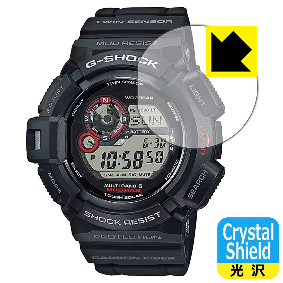 PDA工房 G-SHOCK GW-9300-1JF 対応 Crystal Shield 保護 フィルム 3枚入 光沢 日本製 日本製 自社製造直販