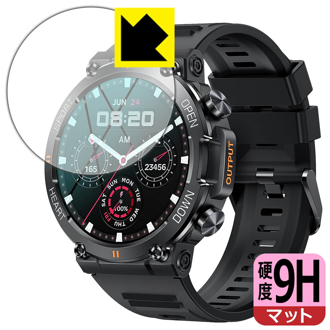 9H高硬度【 反射低減 】保護フィルム スマートウォッチ K56Pro 日本製 自社製造直販