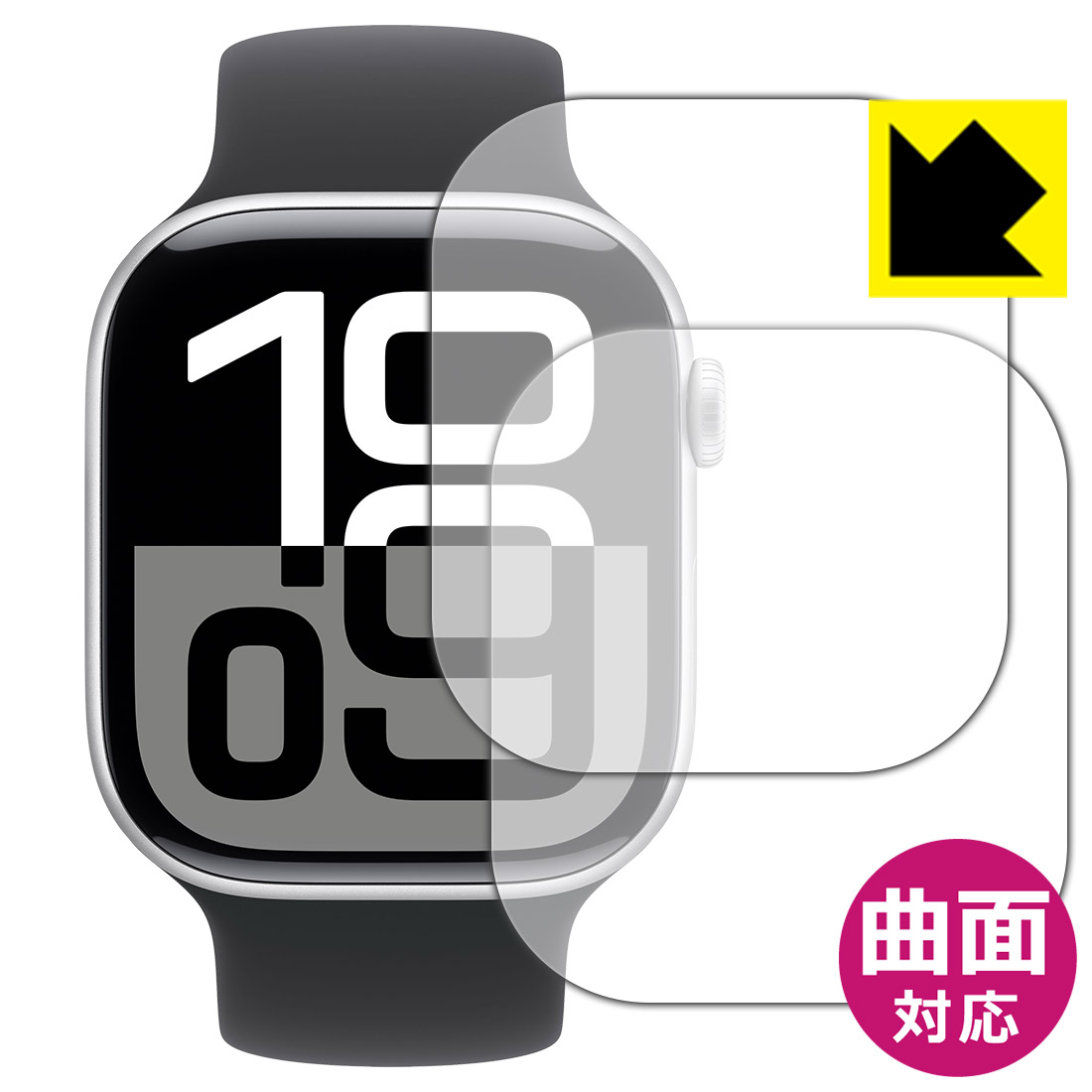 【 スーパーSALE 20%OFF 】PDA工房 Apple Watch Series 10 [ケースサイズ 46mm用] 対応 Flexible Shield[光沢] 保護 フィルム 2枚入 曲面対応 日本製 自社製造直販