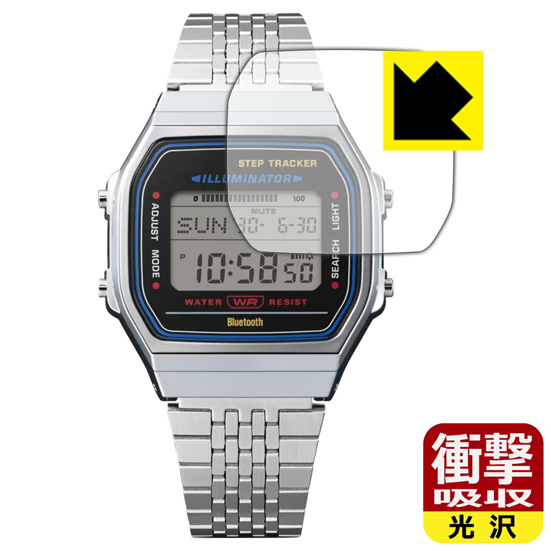 PDA工房 CASIO Collection ABL-100WE / ABL-100WEG 対応 衝撃吸収[光沢] 保護 フィルム 耐衝撃 日本製 自社製造直販