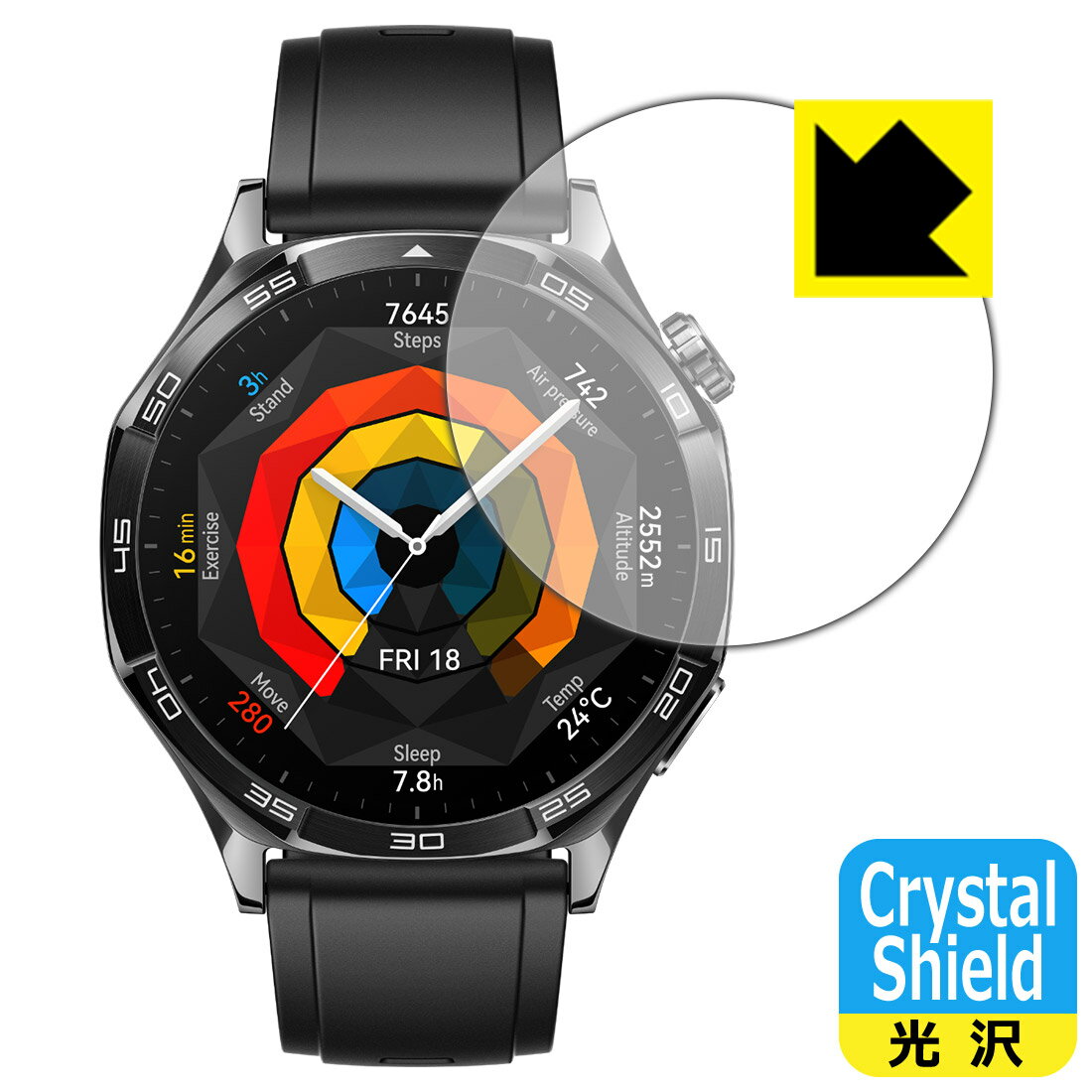 PDA工房 HUAWEI WATCH GT 5 [ケースサイズ 46mm用] 対応 Crystal Shield 保護 フィルム 3枚入 光沢 日本製 自社製造直販