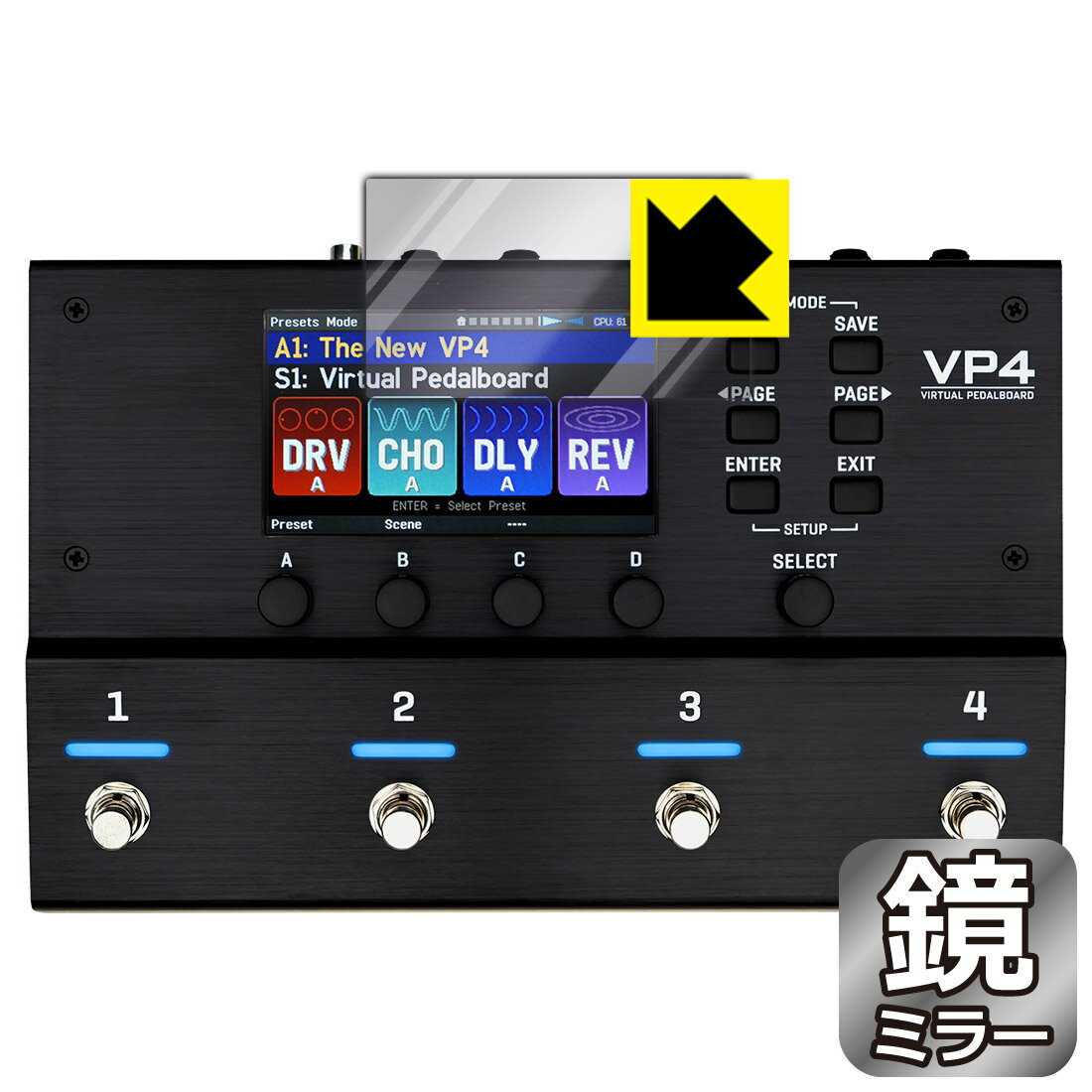 PDA˼ VP4 VIRTUAL PEDALBOARD б Mirror Shield ݸ ե [ǥץ쥤] ߥ顼   ¤ľ...
