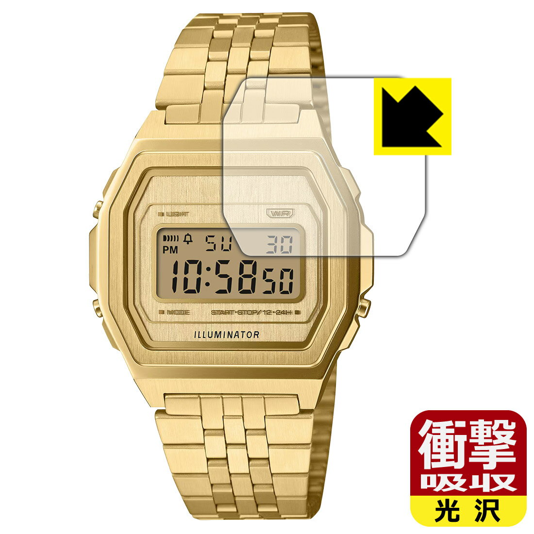 PDA工房 CASIO CLASSIC A1000 シリーズ 対応 衝撃吸収[光沢] 保護 フィルム 耐衝撃 日本製 自社製造直販