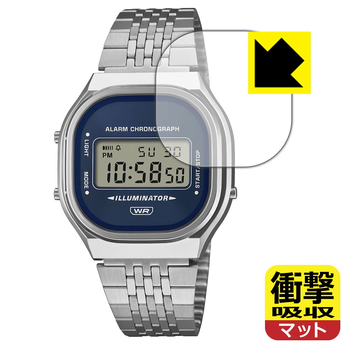 PDA工房 CASIO CLASSIC A140WE シリーズ 対応 衝撃吸収[反射低減] 保護 フィルム 耐衝撃 日本製 自社製造直販