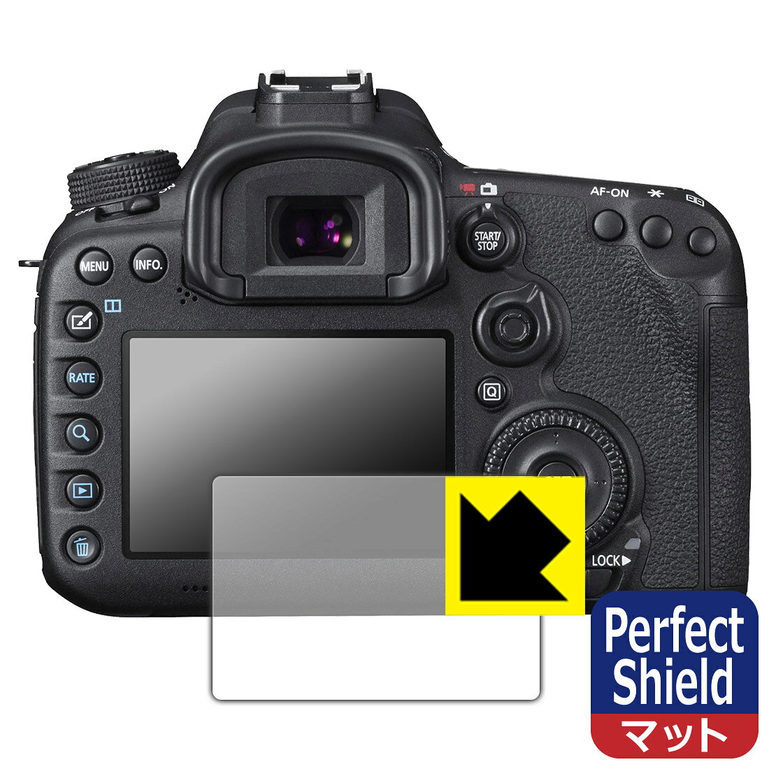 対応機種●対応機種 : キヤノン EOS 7D Mark II 専用の商品です。●製品内容 : 画面用フィルム1枚・クリーニングワイプ1個●「Perfect Shield」は画面の反射を抑え、指のすべりもなめらかな指紋や皮脂汚れがつきにくい『アンチグレアタイプ(非光沢)の保護フィルム』●安心の国産素材を使用。日本国内の自社工場で製造し出荷しています。 ★貼り付け失敗交換サービス対象商品★ 国内自社工場製造・発送だからできる 安心の製品保証とサポート ■製品保証 お届けした製品が誤っていたり、不具合があった場合などには、お届けから1ヶ月以内にメールにてお問い合わせください。交換等対応させていただきます。[キャンセル・返品（返金・交換）について] ■■貼り付け失敗時の交換サービス■■貼り付けに失敗しても1回だけ無償交換ができます。(失敗したフィルムをお送りいただき、新品に無償交換します。往復の送料のみお客様にご負担をお願いいたします。詳しくは製品に同封の紙をご確認ください) ■■保護フィルム貼り付け代行サービス■■保護フィルムの貼り付け作業に自信がない方には、PDA工房で貼り付け作業を代行いたします。(PDA工房の保護フィルムのみが対象です。詳しくは製品に同封の紙をご確認ください) Perfect Shield【反射低減】保護フィルム 素材説明 ■画面の映り込みを抑える反射防止タイプ！表面に微細な凹凸を作ることにより、外光を乱反射させギラツキを抑える「アンチグレア加工」がされております。屋外での太陽光の映り込み、屋内でも蛍光灯などの映り込みが気になるシーンが多い方におすすめです。また、指紋がついた場合でも目立ちにくいという特長があります。■防指紋のハードコート！さらさらな指ざわり！指滑りはさらさらな使用感でストレスのない操作・入力が可能です。ハードコート加工がされており、キズや擦れに強くなっています。簡単にキズがつかず長くご利用いただけます。反射防止のアンチグレア加工で指紋が目立ちにくい上、表面は防汚コーティングがされており、皮脂や汚れがつきにくく、また、落ちやすくなっています。■気泡の入りにくい特殊な自己吸着タイプ接着面は気泡の入りにくい特殊な自己吸着タイプです。素材に柔軟性があり、貼り付け作業も簡単にできます。また、はがすときにガラス製フィルムのように割れてしまうことはありません。貼り直しが何度でもできるので、正しい位置へ貼り付けられるまでやり直すことができます。■安心の日本製最高級グレードの国産素材を日本国内の弊社工場で加工している完全な Made in Japan です。安心の品質をお届けします。 【ポスト投函送料無料】商品は【ポスト投函発送 (追跡可能メール便)】で発送します。お急ぎ、配達日時を指定されたい方は以下のクーポンを同時購入ください。【お急ぎ便クーポン】　プラス110円(税込)で速達扱いでの発送。お届けはポストへの投函となります。【配達日時指定クーポン】　プラス550円(税込)で配達日時を指定し、宅配便で発送させていただきます。【お急ぎ便クーポン】はこちらをクリック【配達日時指定クーポン】はこちらをクリック